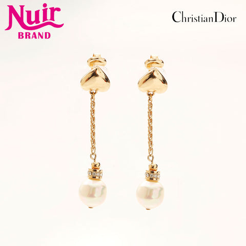 Christian Dior Pearl swing Earring gold WS14714