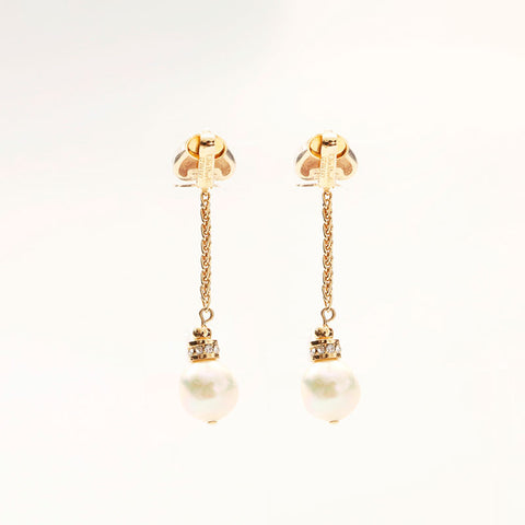 Christian Dior Pearl swing Earring gold WS14714