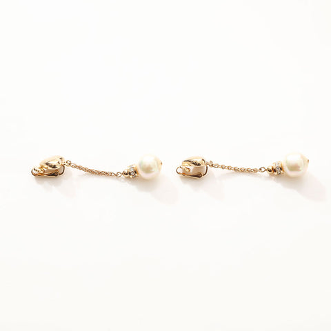Christian Dior Pearl swing Earring gold WS14714