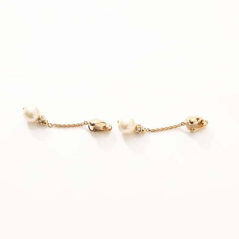 Christian Dior Pearl swing Earring gold WS14714