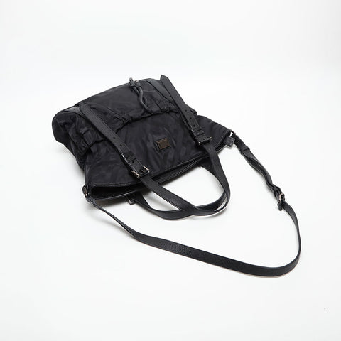 BURBERRY Check Nylon 2way Shoulder Bag black WS14715