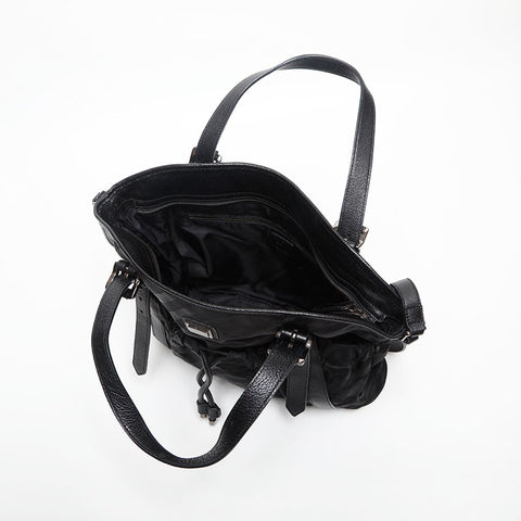 BURBERRY Check Nylon 2way Shoulder Bag black WS14715