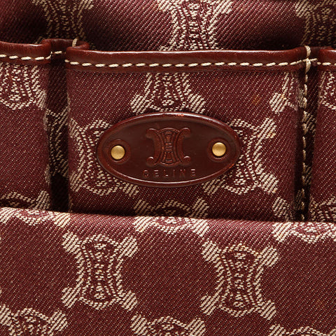 CELINE Canvas Macadam Shoulder Bag Brown WS14717