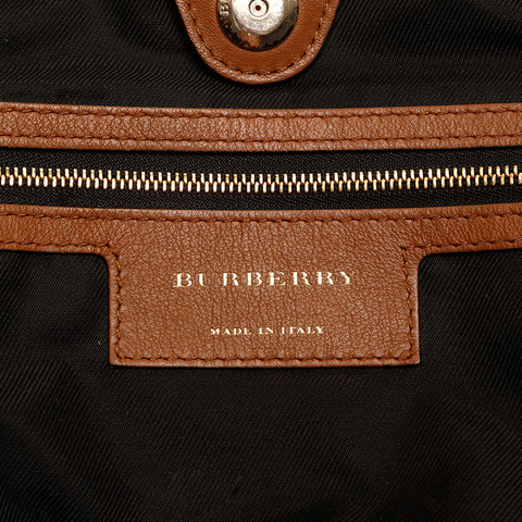 BURBERRY Nylon Canvas Nova Check Tote Bag Brown WS14722