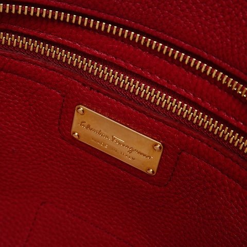 Salvatore Ferragamo Leather Tote Amy Shoulder Bag pink WS14723