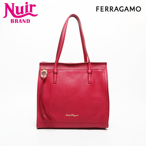 Salvatore Ferragamo Leather Tote Amy Shoulder Bag pink WS14723