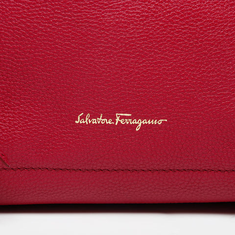 Salvatore Ferragamo Leather Tote Amy Shoulder Bag pink WS14723