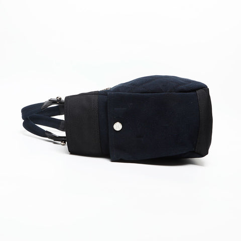 CHANEL 13th Paris Beer Ritz Canvas Handbag Navy WS14727