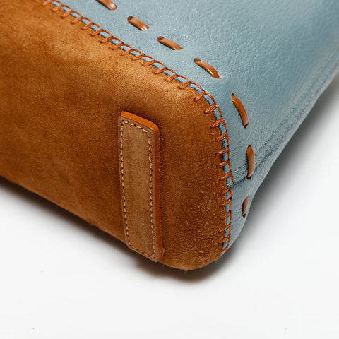 サルヴァトーレフェラガモ Salvatore Ferragamo レザー ワンショルダー スエード ショルダーバッグ ブルー WS14728