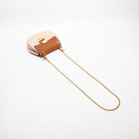 Chloe Mini Leather Drew Chain Shoulder Bag beige WS14729