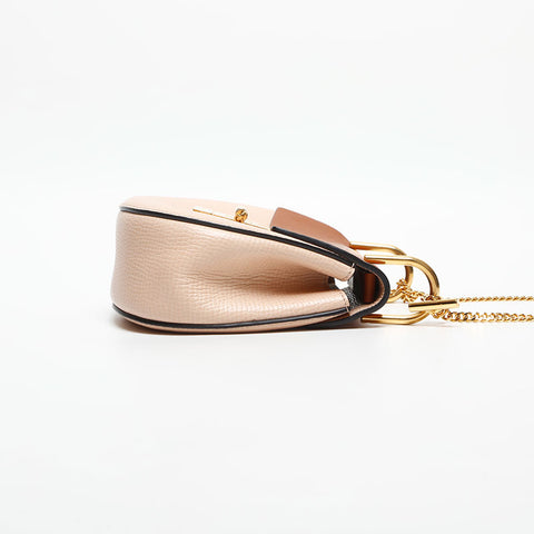 Chloe Mini Leather Drew Chain Shoulder Bag beige WS14729