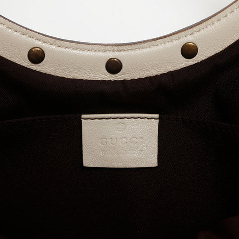 GUCCI Bamboo leather Handbag white WS14730