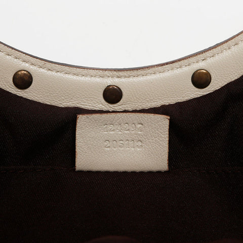 GUCCI Bamboo leather Handbag white WS14730