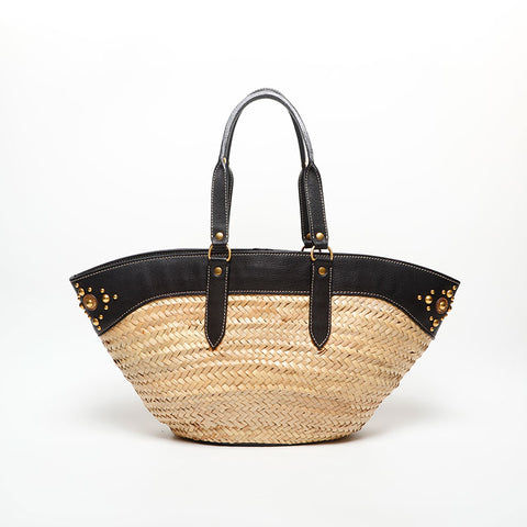 Miu Miu Basket Bag Leather Raffia Basket Shoulder Bag beige