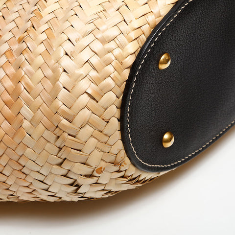 Miu Miu Basket Bag Leather Raffia Basket Shoulder Bag beige WS14731