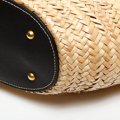 Miu Miu Basket Bag Leather Raffia Basket Shoulder Bag beige WS14731