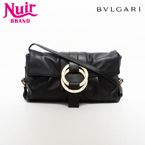 ブルガリ BVLGARI チャンドラ レザー ショルダーバッグ ブラック WS14732