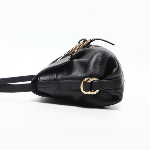 ブルガリ BVLGARI チャンドラ レザー ショルダーバッグ ブラック WS14732