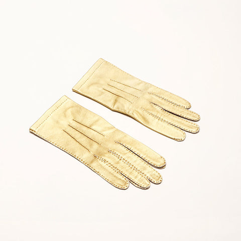 Chanel Coco Mark Lambskin Gloves Gold WS14734
