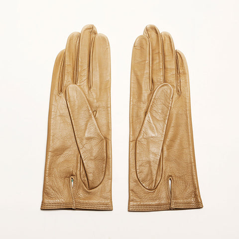 CHANEL COCO Mark Lambskin gloves beige WS14735