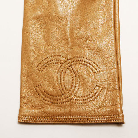 CHANEL COCO Mark Lambskin gloves beige WS14735