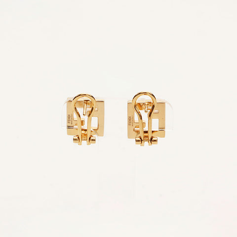 FENDI FF logo rhinestone Pierce gold WS14739