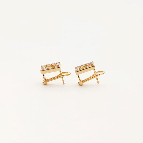 FENDI FF logo rhinestone Pierce gold WS14739