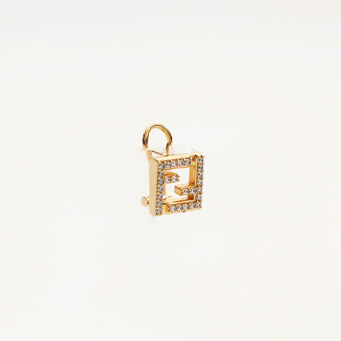 フェンディ FENDI FFロゴ ラインストーン ピアス ゴールド WS14739