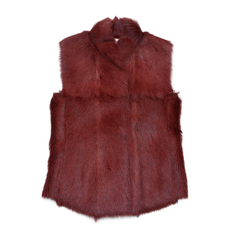 Hermes Lederfell Weste Wein Rot WS1473