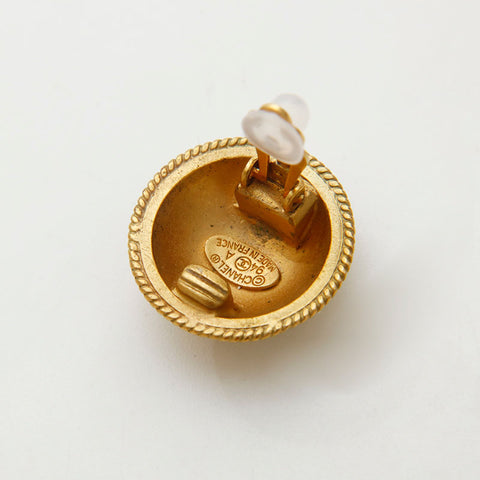 CHANEL 1994 Round COCO Mark Earring gold WS14740