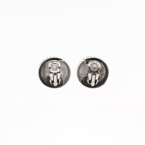 CHANEL 96P 1996 COCO Mark Round Earring Silver WS14741
