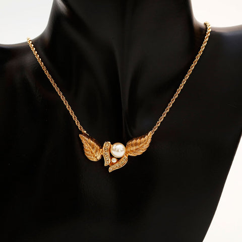クリスチャンディオール Christian Dior リーフモチーフ ネックレス ゴールド WS14746