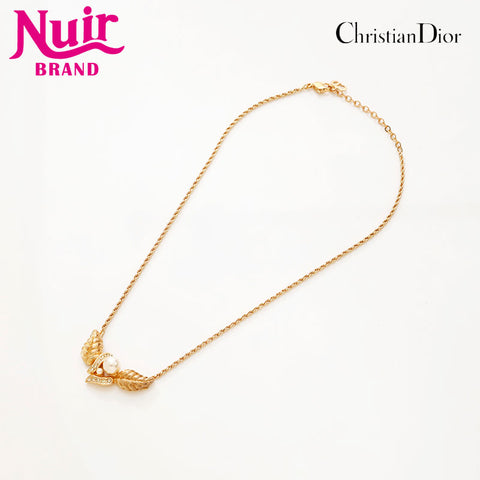Christian Dior Leaf motif Necklace gold WS14746