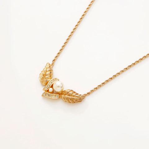 クリスチャンディオール Christian Dior リーフモチーフ ネックレス ゴールド WS14746
