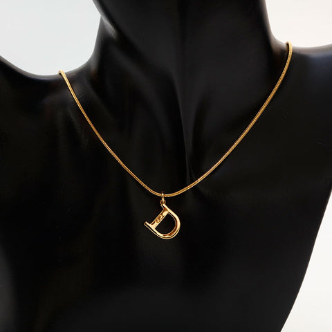 クリスチャンディオール Christian Dior ロゴ ネックレス ゴールド WS14747
