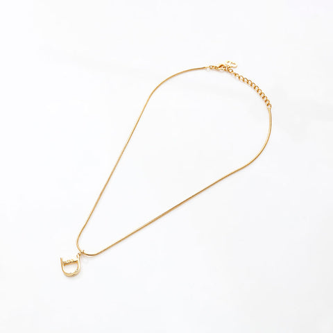 クリスチャンディオール Christian Dior ロゴ ネックレス ゴールド WS14747