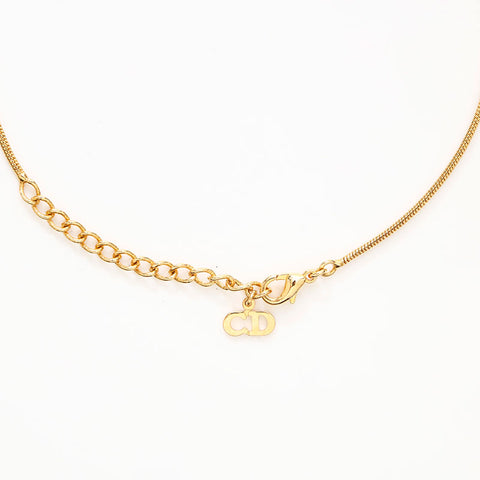 クリスチャンディオール Christian Dior ロゴ ネックレス ゴールド WS14747