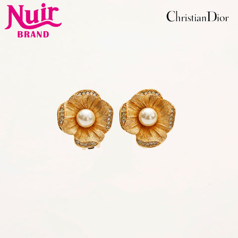 Christian Dior Flower motif Earring gold WS14748