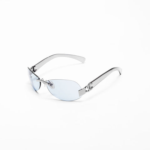 Chanel Chanel Rimless Sunglasses Blue WS14749