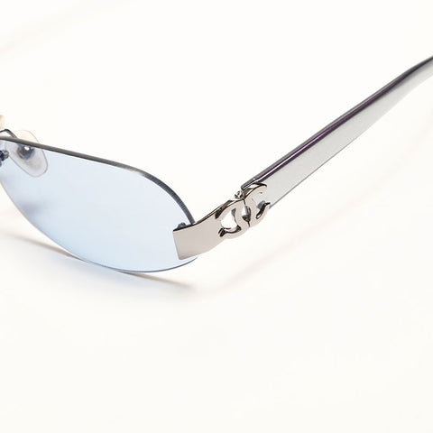 Chanel Chanel Rimless Sunglasses Blue WS14749