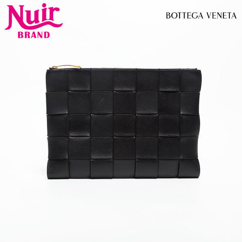 ボッテガヴェネタ BOTTEGAVENETA マキシ イントレチャート ナッパ クラッチバッグ ブラック WS14751