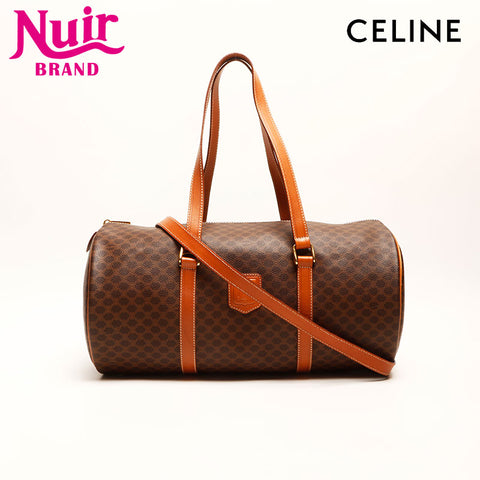 セリーヌ CELINE マカダム PVC ボストンバッグ ブラウン WS14752