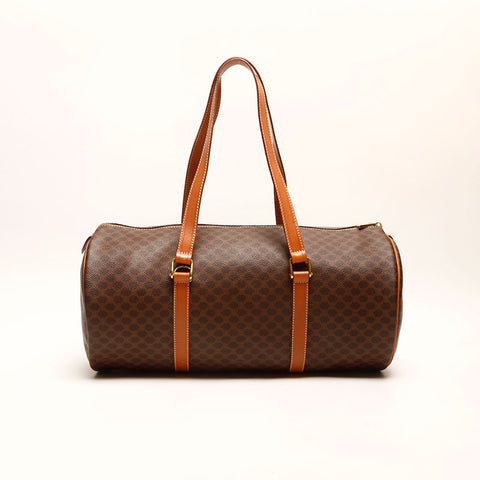 セリーヌ CELINE マカダム PVC ボストンバッグ ブラウン WS14752