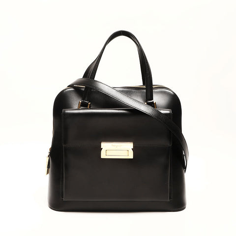 Salvatore Ferragamo Leather 2way Handbag black WS14753