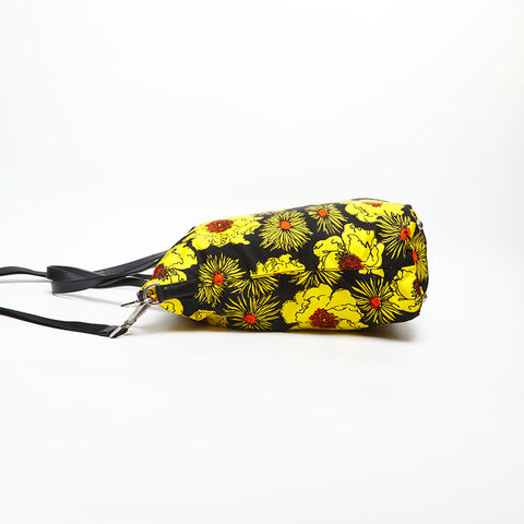 PRADA Flower print yellow nylon Shoulder Bag yellow WS14755