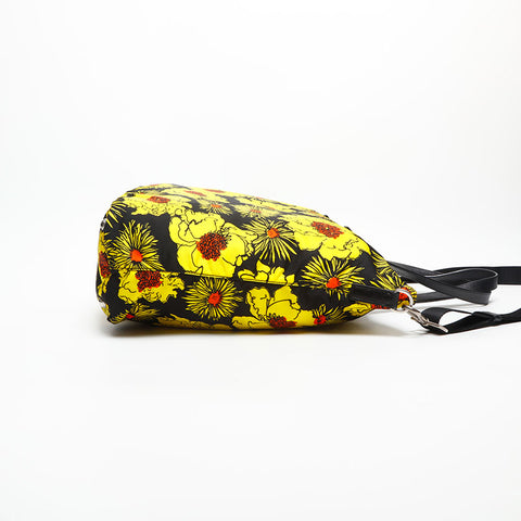PRADA Flower print yellow nylon Shoulder Bag yellow WS14755