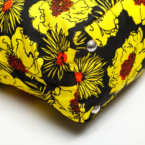 極美品 プラダ PRADA フラワー プリント イエロー ナイロン ショルダーバッグ イエロー WS14755