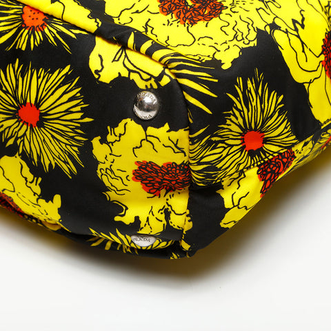 PRADA Flower print yellow nylon Shoulder Bag yellow WS14755