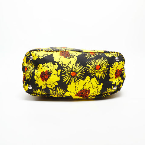 PRADA Flower print yellow nylon Shoulder Bag yellow WS14755