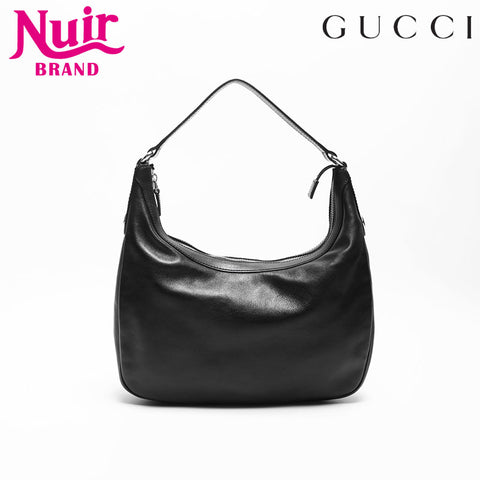 GUCCI leather one belt Shoulder Bag black WS14758